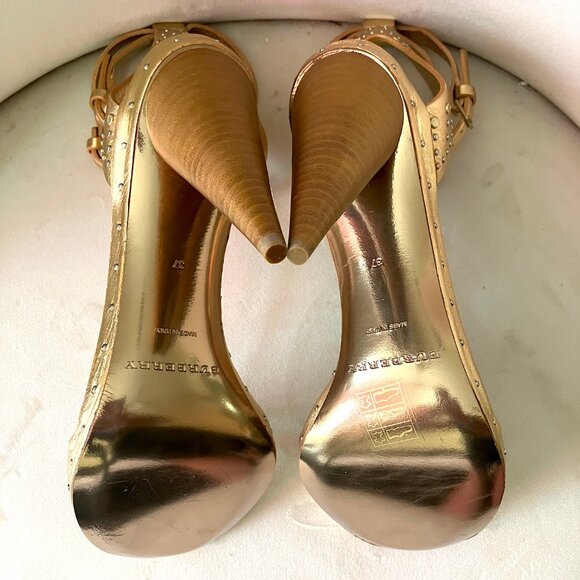 Burberry Runway "Hans" Sandal in Metallic Gold (Sz 37) NWT - Picture 6 of 14